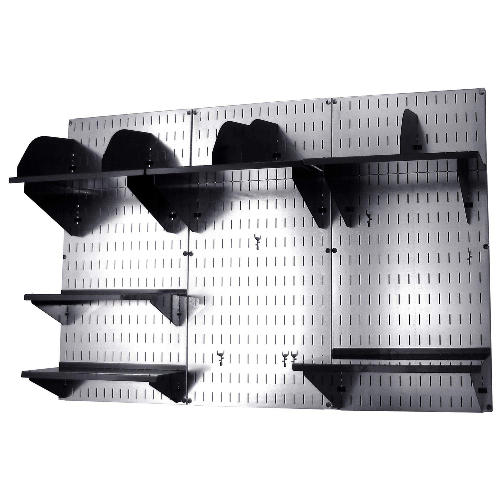 Wall Control Office Organizer Unit — Wall-Mounted, Metallic Panels, Black Accessories, Model# 15IOFC-300-GVB
